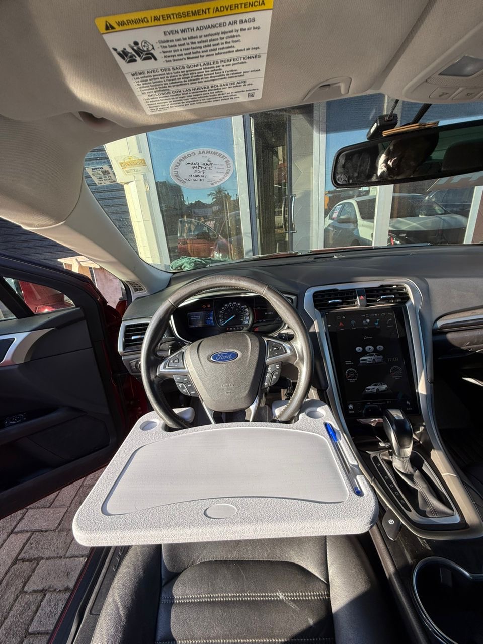 Steering wheel desk